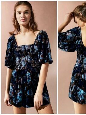 Urban Outfitters Floral Smocked Romper